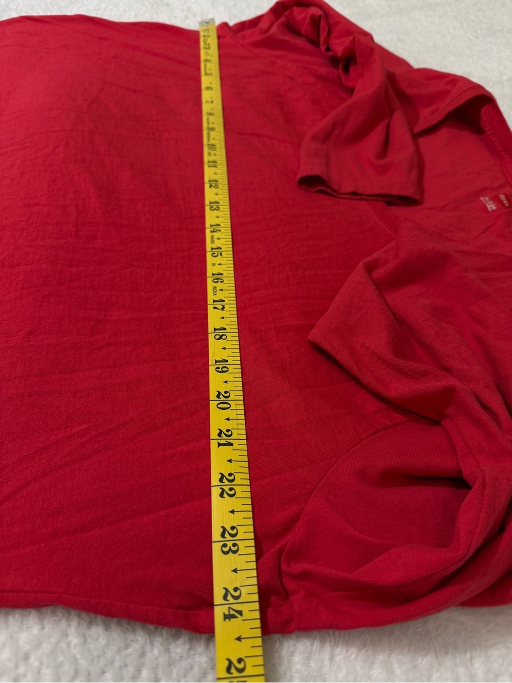 Hanes Women's Long-Sleeve Crewneck Top - Red - Picture 9 of 10